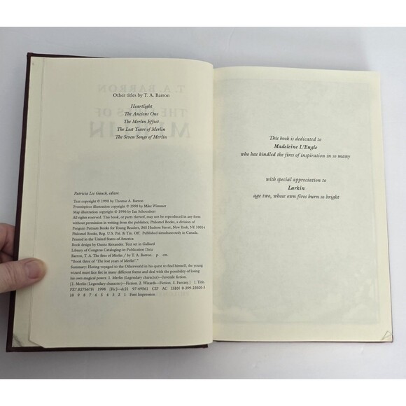 Lost Years Of Merlin And Signed First Impression Fires Of Merlin TA Barron - Picture 7 of 16